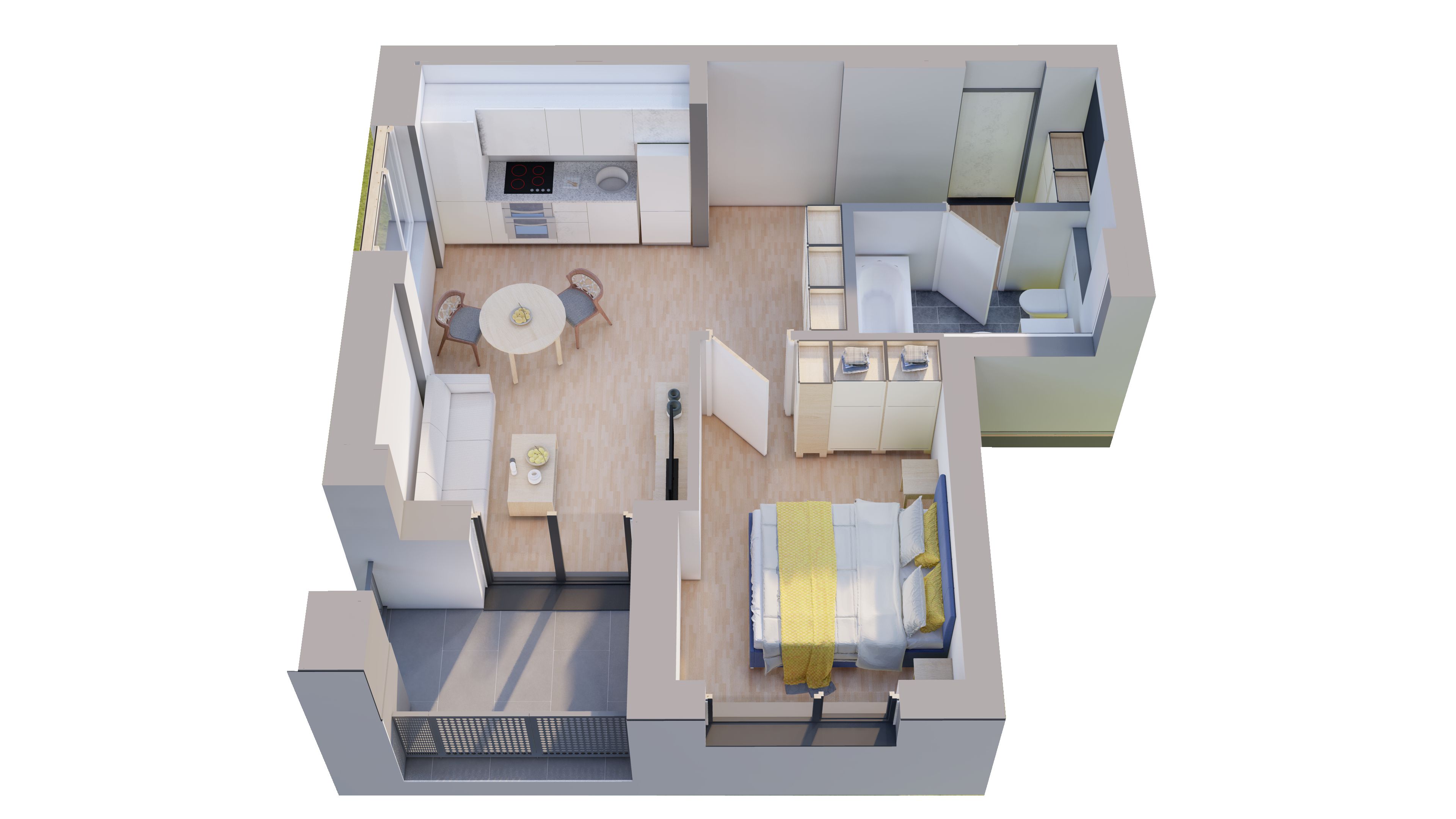 Comision 0%, Apartamente NOI cu 2 camere la ARED Cel mai mic pret
