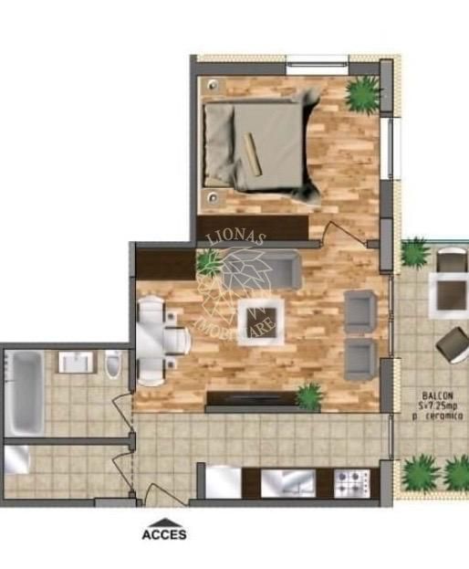 Apartament Nou Finisat 2 camere-balcon-mezanin-Zona Terra