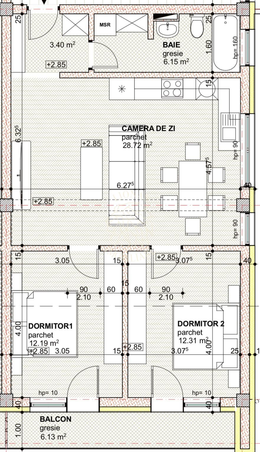 Apartament Ultrafinisat 62,7 mp+balcon 6 mp-lift-Libertatii