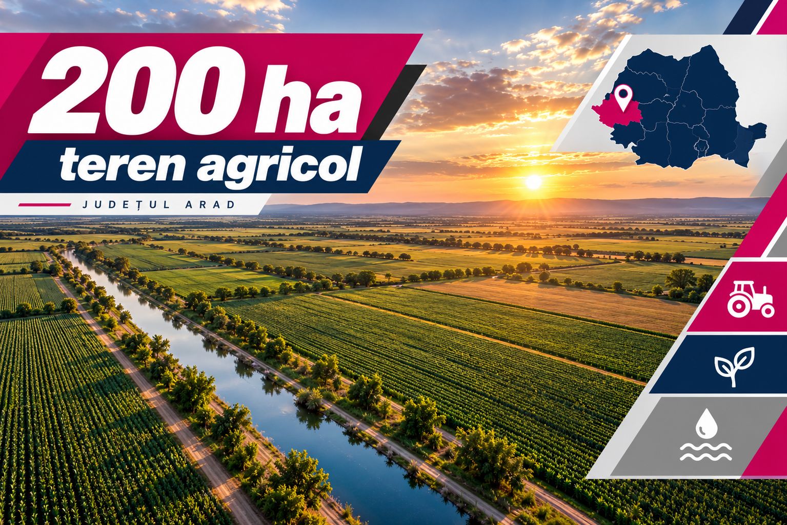 200 ha teren agricol de vanzare in Arad — fotografia 1