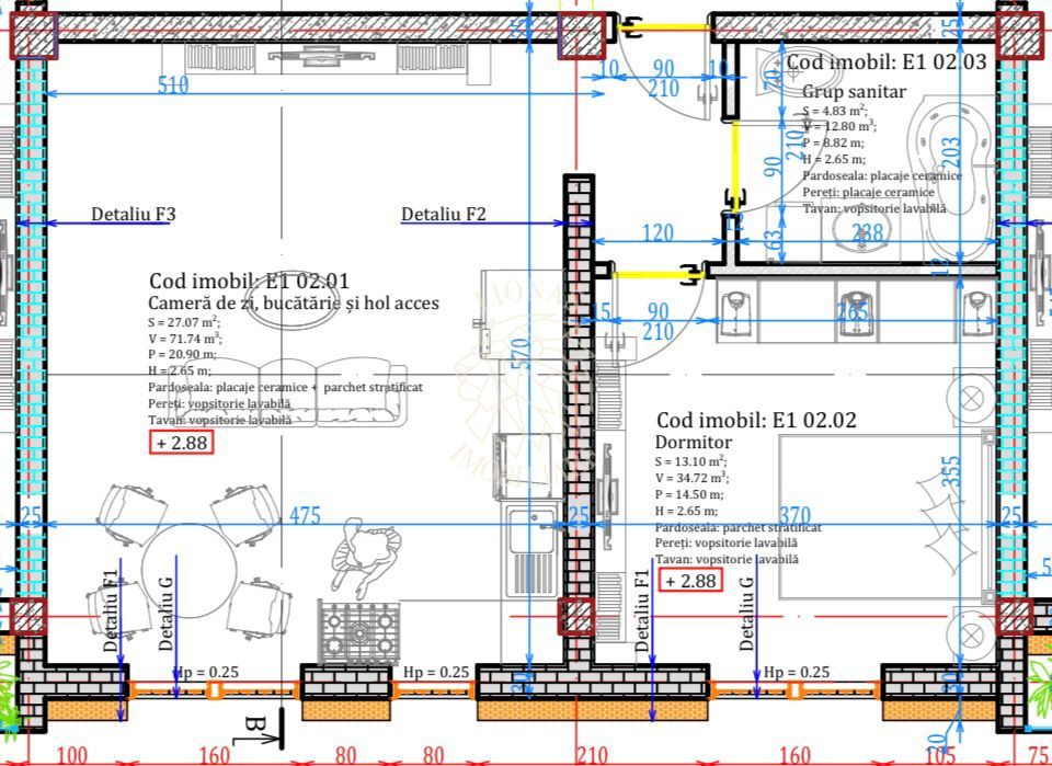 Apartament Nou Ultrafinisat 2 camere-etaj 1-lift-Calea Moldovei