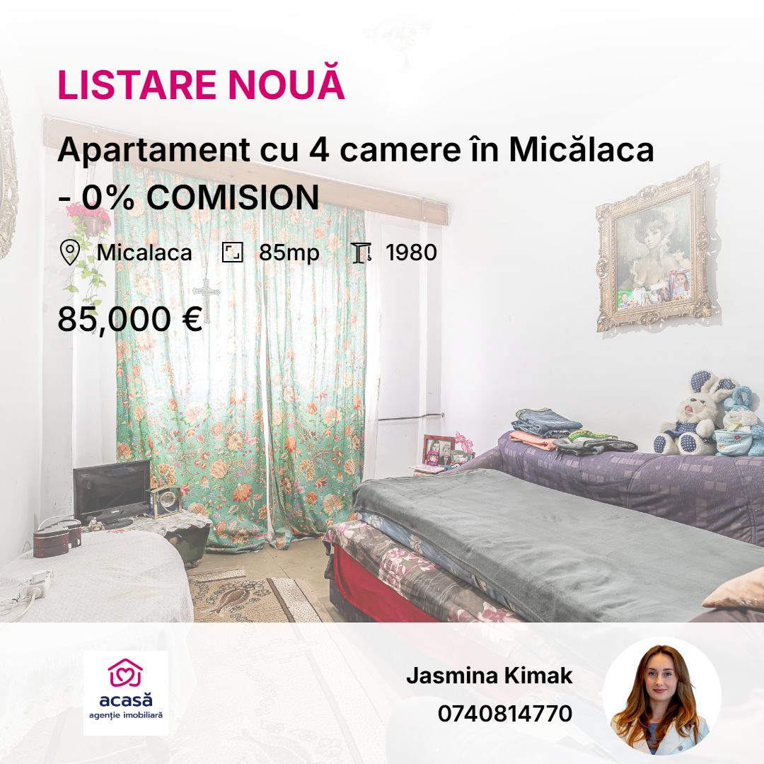 Apartament cu 4 camere în Micălaca - 0% COMISION — fotografia 1