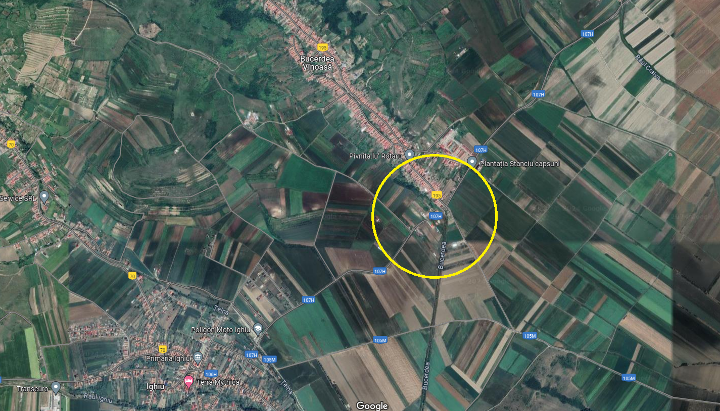 Teren 1400 mp, deschidere 12 metri, Bucerdea Vinoasa - foto 2