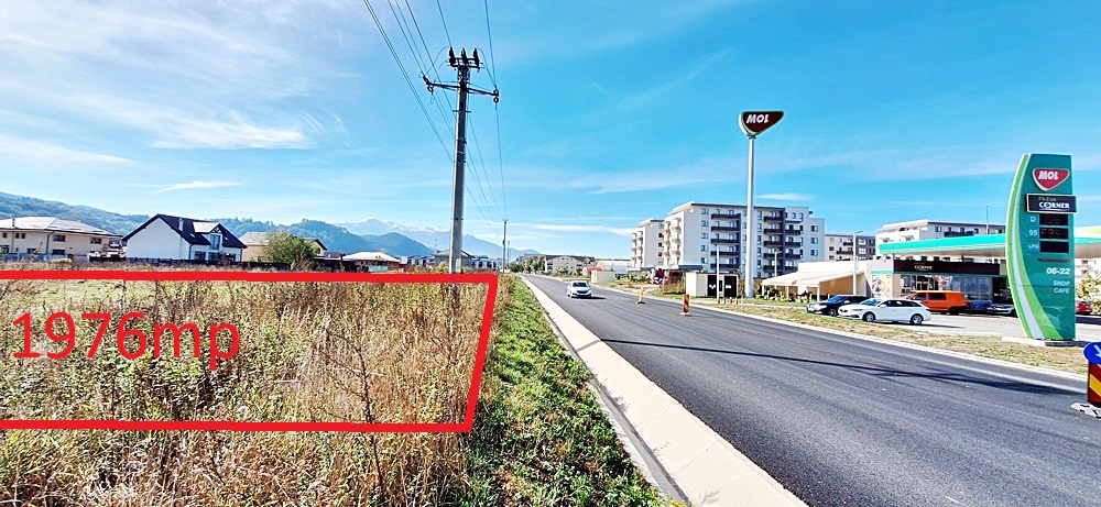 Intrare in Rasnov dinspre Brasov, zona de case noi, teren de 1976mp,  80 euro/mp - Rasnov