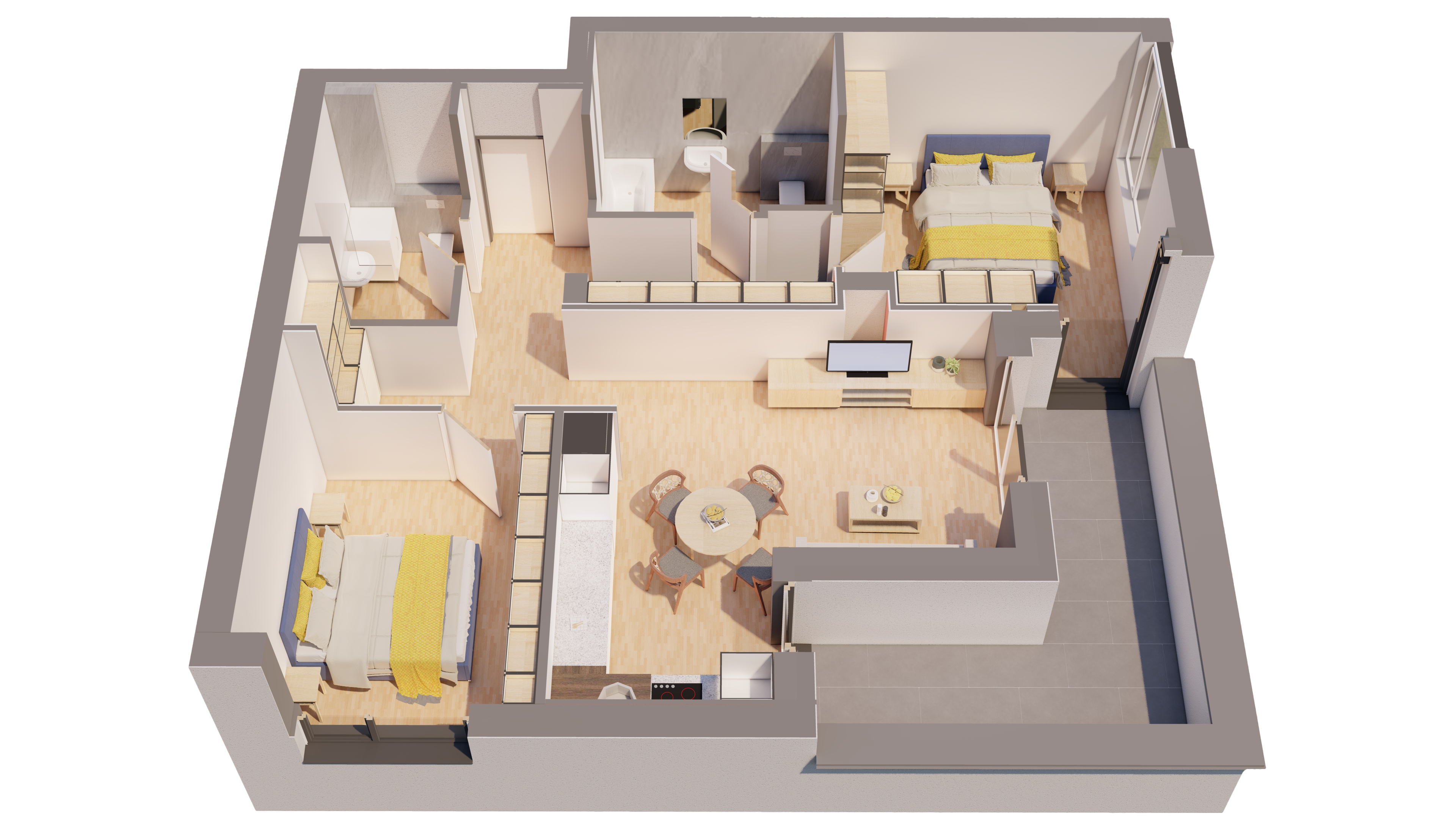 Penthouse NOU 3 camere - ARED LANGA AFI - direct de la dezvoltator
