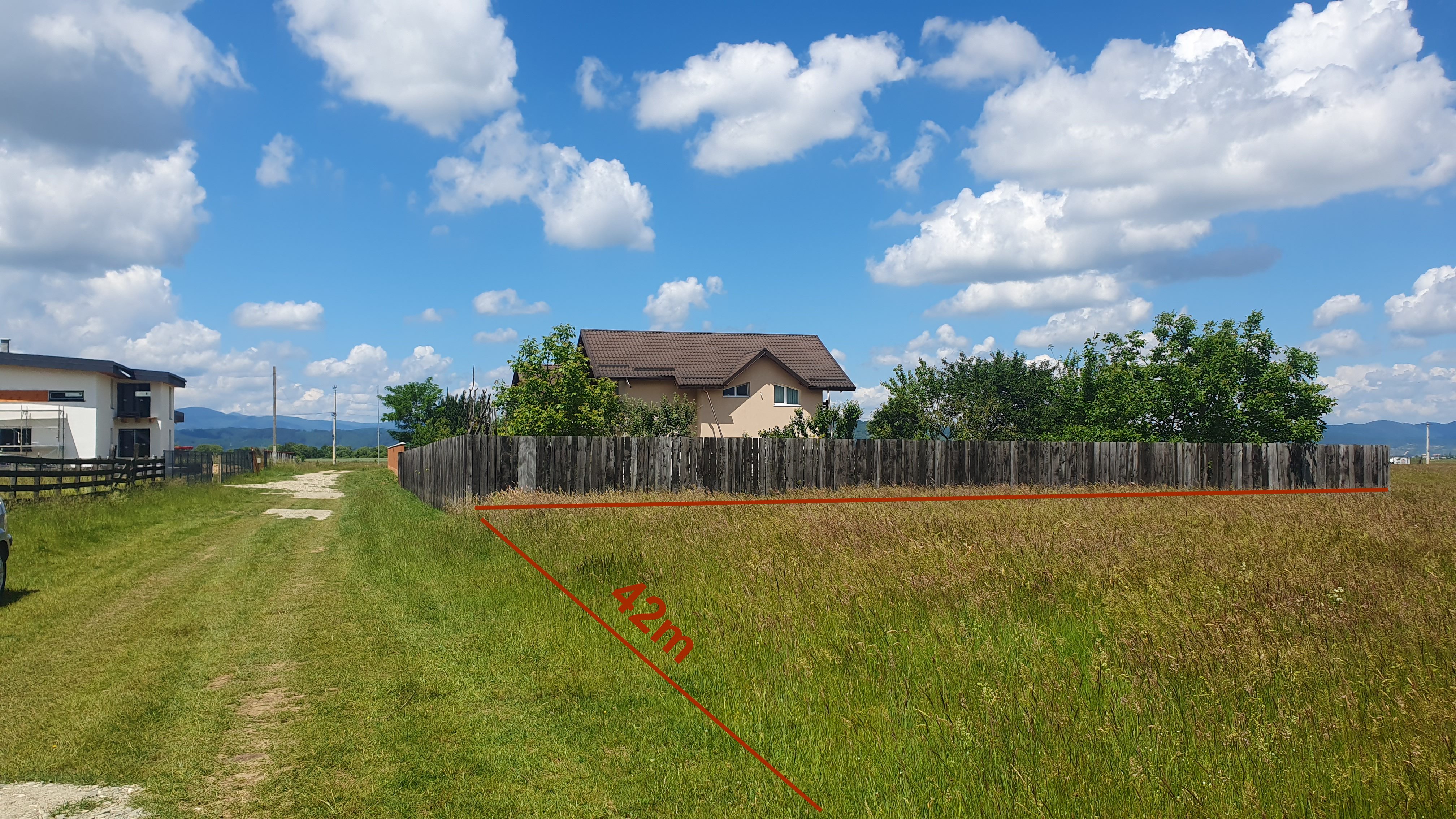 Rasnov -Glejarie 1000 mp front 42m posibilitate duplex sau 2 constructii - foto 2