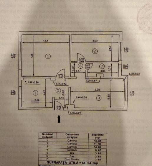 Apartament 3 camere | 64 mp | Zonă liniștită, excelent conectată - 16